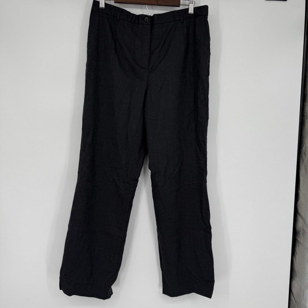 Pendleton Pants Women 14 Herringbone Tweed Virgin Wool Lined Pleated Gray